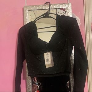 Long sleeve glitter blouse